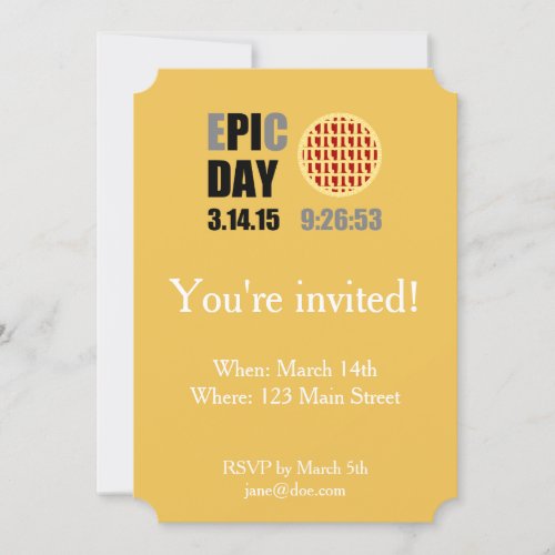 EPIC PI DAY Party Invitation Card