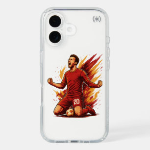 Epic Red Soccer Victory iPhone Wallpaper iPhone 16 Case