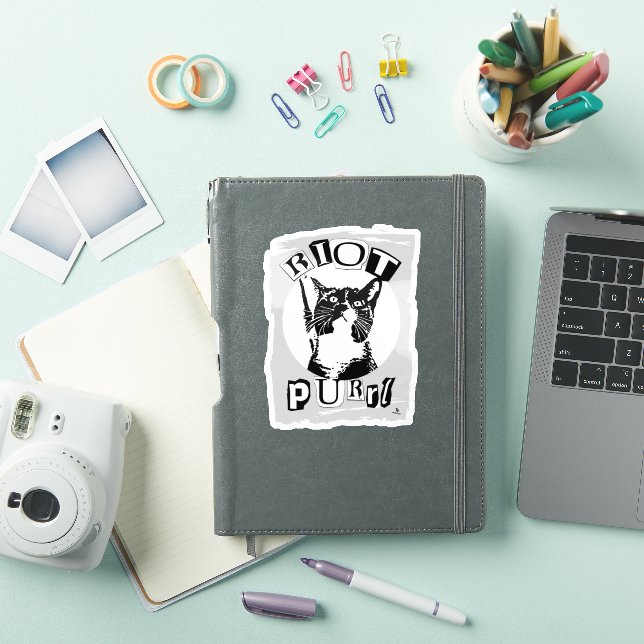 Epic Riot Purrul Girl Fun Punk Vibes Cat Design Sticker (iPad Cover)