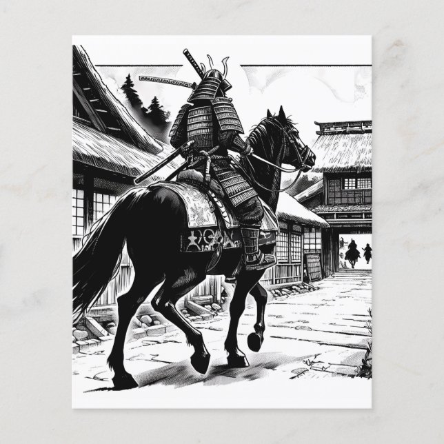 Epic Samurai Rider Manga Art Print Flyer (Front)
