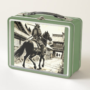 Epic Samurai Rider Manga Art Print Metal Lunch Box
