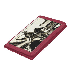 Epic Samurai Rider Manga Art Print Tri-fold Wallet