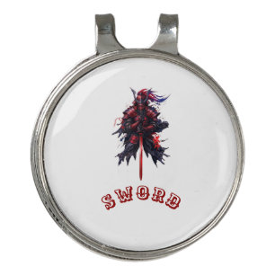Epic Samurai Warrior Artistic Graphic Golf Hat Clip