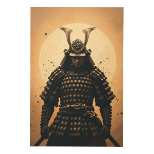 Epic Samurai Warrior Japanese Armor Wood Wall Art
