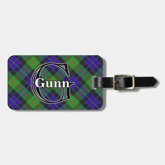 Epic Scotland Clan Gunn Tartan Luggage Tag (Front Horizontal)