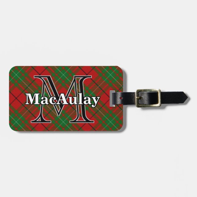 Epic Scotland Clan MacAulay Tartan Luggage Tag (Front Horizontal)