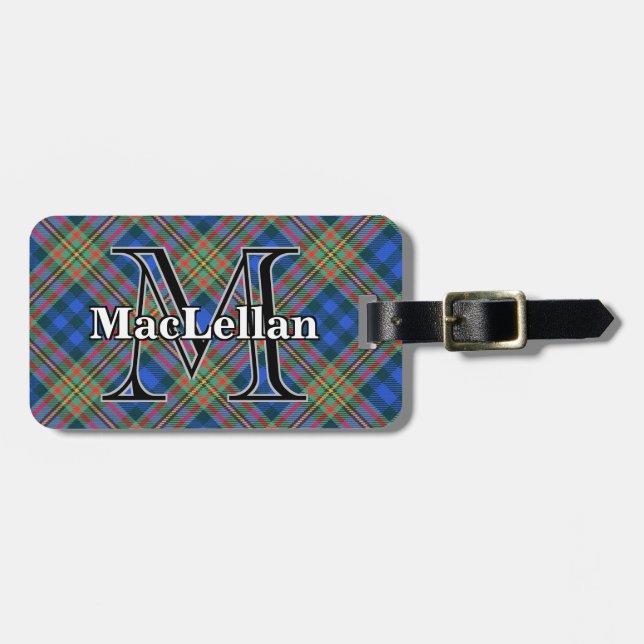 Epic Scotland Clan MacLellan Tartan Luggage Tag (Front Horizontal)