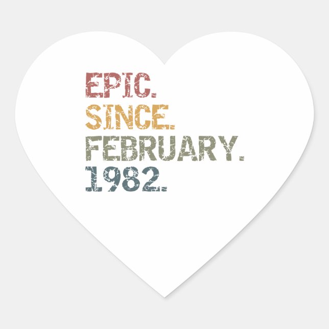 Epic since February 1982 Heart Sticker (Front)