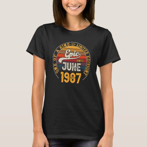 Epic Since June 1987 35th Birthday 35 Years T_Shirt