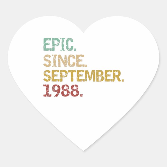 Epic since September 1988 Heart Sticker (Front)