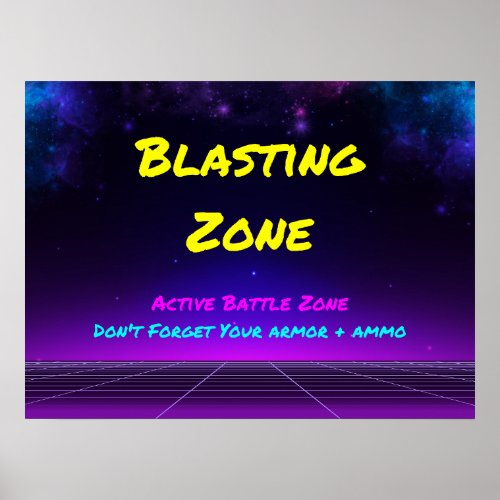 Epic Space Dart Blaster Birthday Party Battle Zone Poster