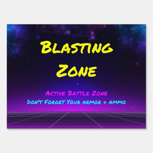 Epic Space Dart Blaster Birthday Party Battle Zone Sign
