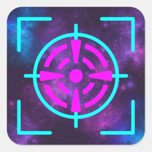 Epic Space Dart Blaster Targets Birthday Party  Square Sticker