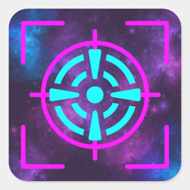 Epic Space Dart Blaster Targets Birthday Party Square Sticker (Front)