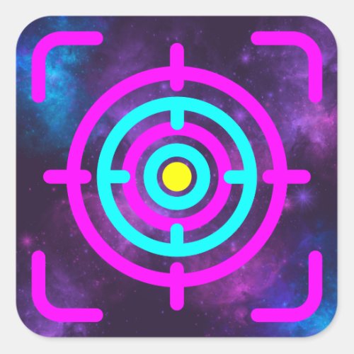 Epic Space Dart Blaster Targets Birthday Party Square Sticker