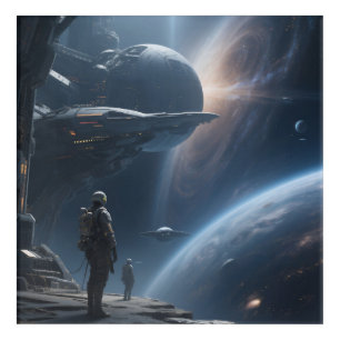 Epic Spacewalk View of Galaxy from Starship Acrylic Print