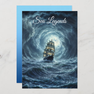 Epic storm boat moon waves adventure invitation