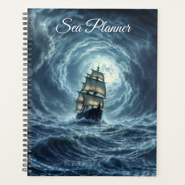 Epic storm boat moon waves adventure planner (Front)