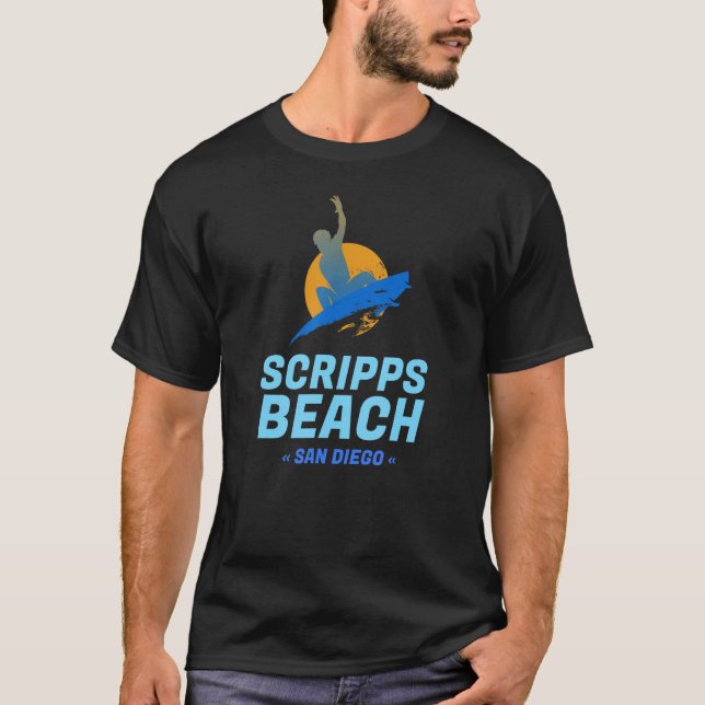 Epic Surfer Scripps Beach San Diego T-Shirt (Front)