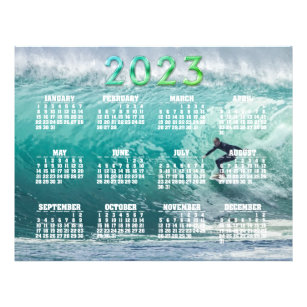 Epic Surfing Wave 2023 Calendar  Flyer