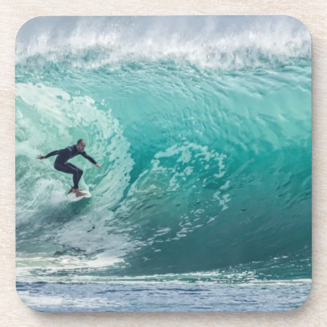 Epic Surfing Wave Beverage Coaster (Front)