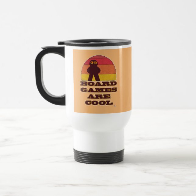 Epic Sweet Board Games Meeple Cartoon Art Travel Mug (Left)