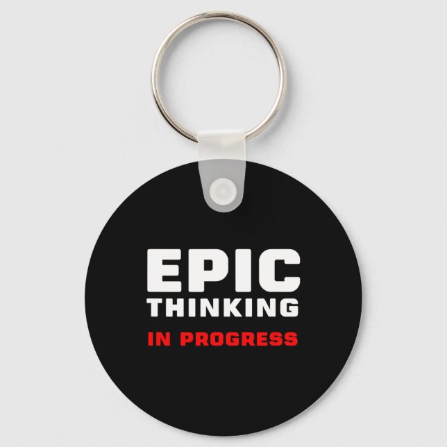 Epic Thinking In Progress Big Ideas Introvert Game Keychain (Front)