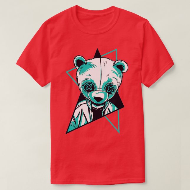 Epic Trippy Panda Rave Design Abstract  T-Shirt (Design Front)