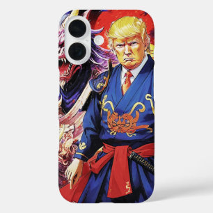 Epic Trump Samurai Anime iPhone 16 Case