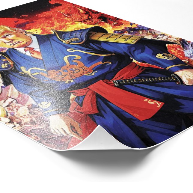 Epic Trump Samurai Anime Photo Print (Corner)