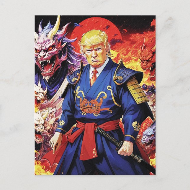 Epic Trump Samurai Anime Postcard (Front)