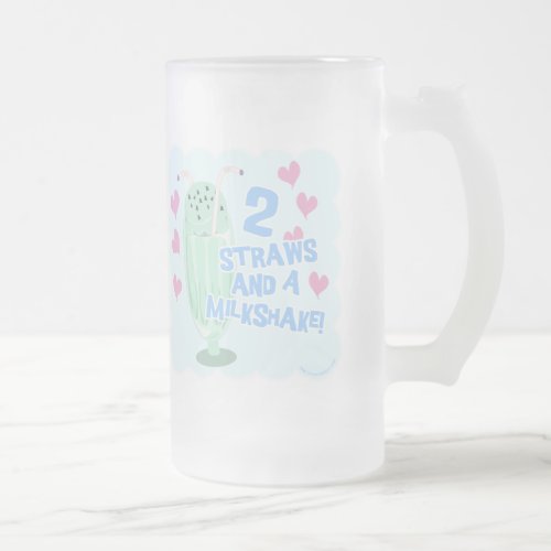 Epic Two Straws Milkshake Funny Ice Cream Motto Frosted Glass Beer Mug