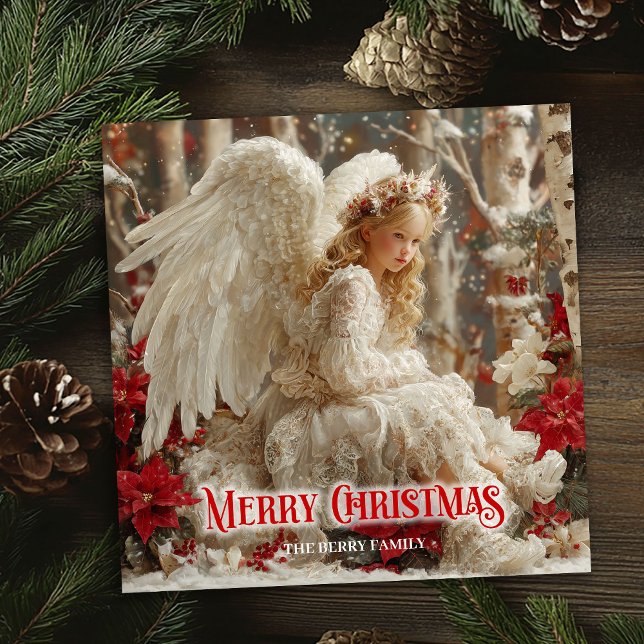 Epic Victorian angel red and gold fantasy greeting Holiday Card (Epic Victorian angel red and gold fantasy greeting card

)