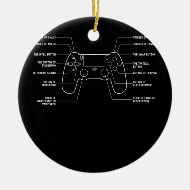 Epic Video Game Controller Settings Funny Gaming Ceramic Ornament (Front)