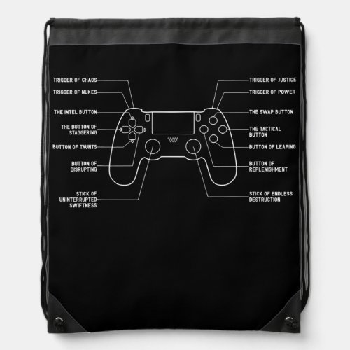 Epic Video Game Controller Settings Funny Gaming Drawstring Bag