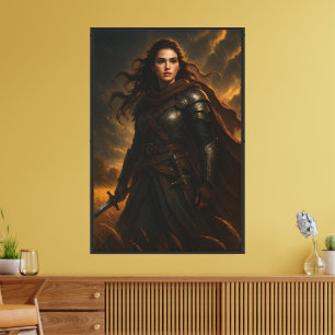 Epic Warrior Woman Canvas Print 