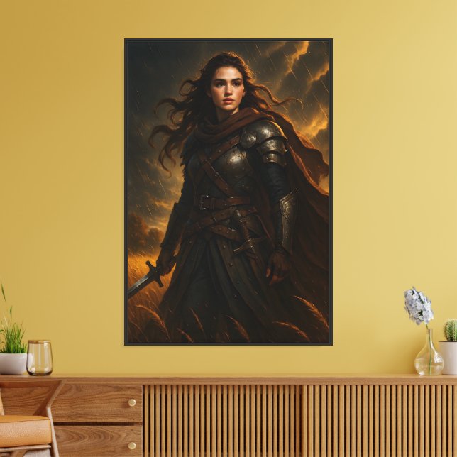 Epic Warrior Woman Canvas Print  (Insitu(LivingRoom))