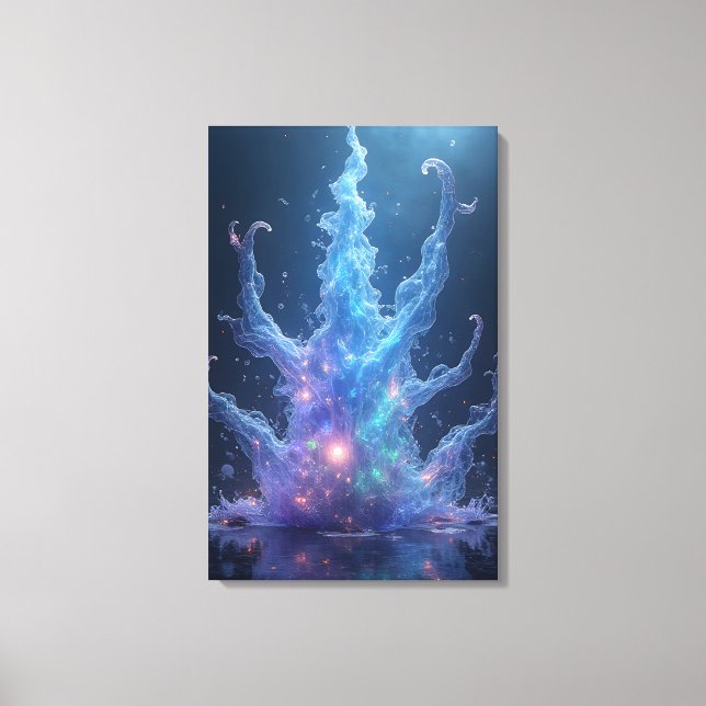 Epic Water Elemental 3D Render Canvas Print (Front)