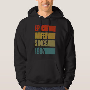 Epic Wife Since 1997 Vintage 24th Wedding Annivers Hoodie