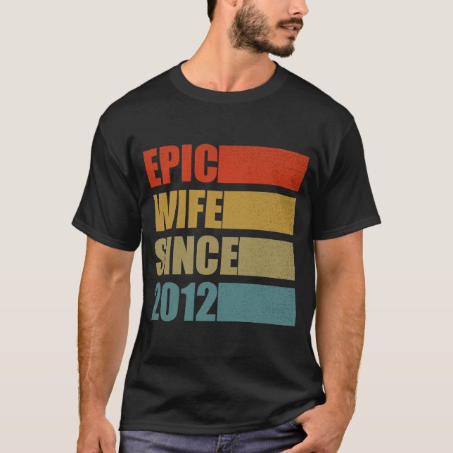 Epic Wife Since 2012 Vintage 9th Wedding Anniversa T-Shirt (Front)