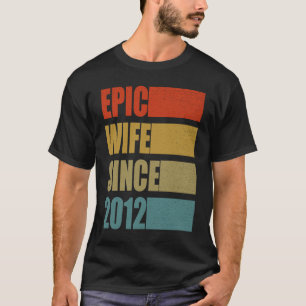 Epic Wife Since 2012 Vintage 9th Wedding Anniversa T-Shirt