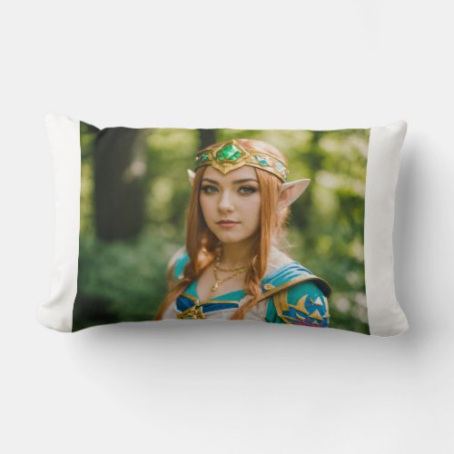 Epic Zelda Cosplay Embodying the Spirit of Hyrule Lumbar Pillow