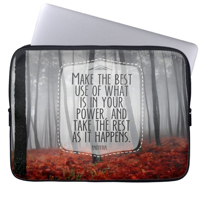 Epictetus Inspirational Quote "Adapt" Laptop Sleeve (Front)