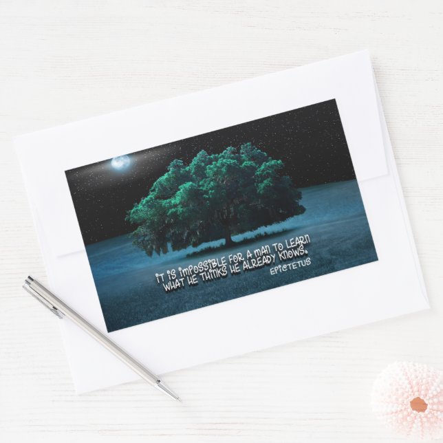 Epictetus Inspirational Quote "Learn" Rectangular Sticker (Envelope)