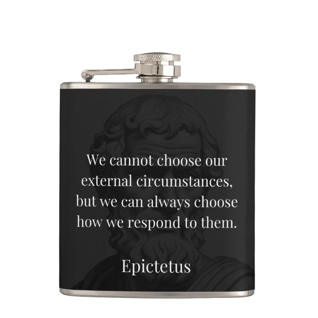 Epictetus's Wisdom: Empowerment through Response Flask (Front)