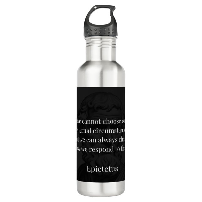 Epictetus's Wisdom: Empowerment through Response Stainless Steel Water Bottle (Front)