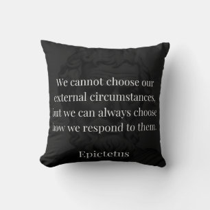 Epictetus's Wisdom: Empowerment through Response Throw Pillow