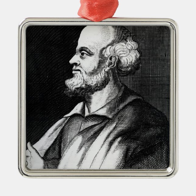 Epicurus, engraved by Johann Fredrich Schmidt Metal Ornament (Front)
