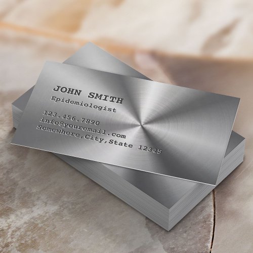 Epidemiologist Faux Stainless Steel Metal Business Card