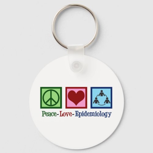 Epidemiologist Peace Love Epidemiology Keychain